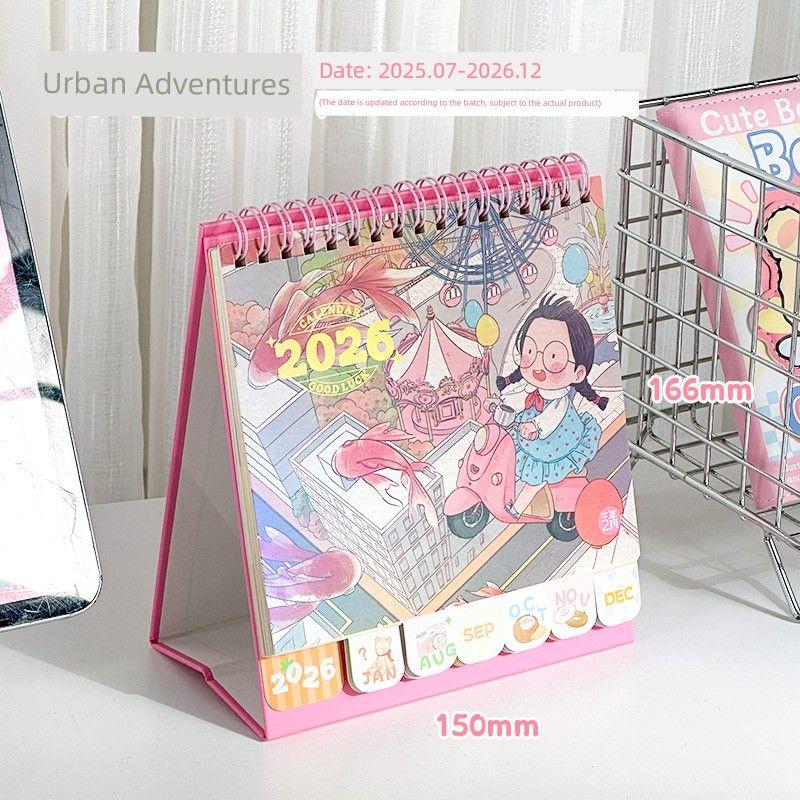 

Grade Three Class Two Hemp Ball Fairy Tale Town Desk Calendar 2026 New Arrival Good-looking Calendar Desktop Decoration Clock-in Notebook [Month -2026.12] City Adventure