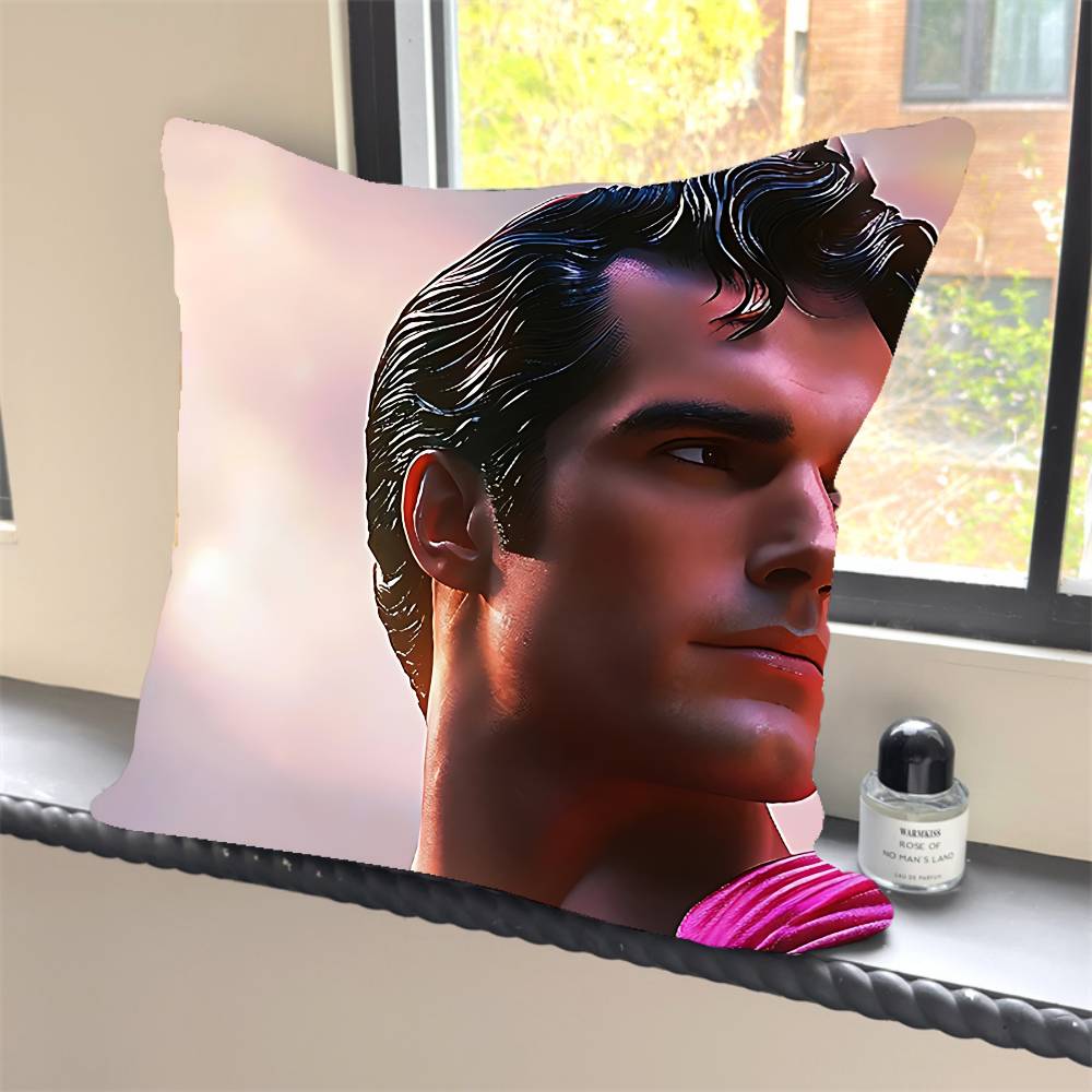 

1PC BEAST KINGDOM S-Superman Pillow Case Square Bedroom Sofa Leisure Comfort Cushion Car Home Decoration Pillowcase 40x40 12x12Inch