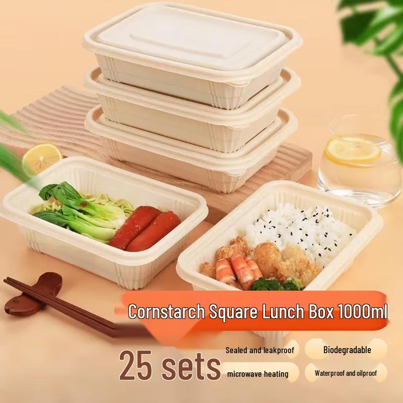 Tinghao Rectangular Corn Starch Lunch Box