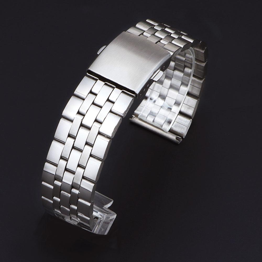 18mm 20mm 22mm Universal Stainless Steel Strap for Samsung Metal Band for Huawei Safefy Folding Buckle for Men Women Bracelet