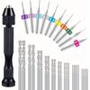 36Pcs Micro Hand Drill Bits Set Pin Vise PCB Mini Drill Twist Drill Punching Rotary Tool For Jewelry Wood Craft DIY Sculpture
