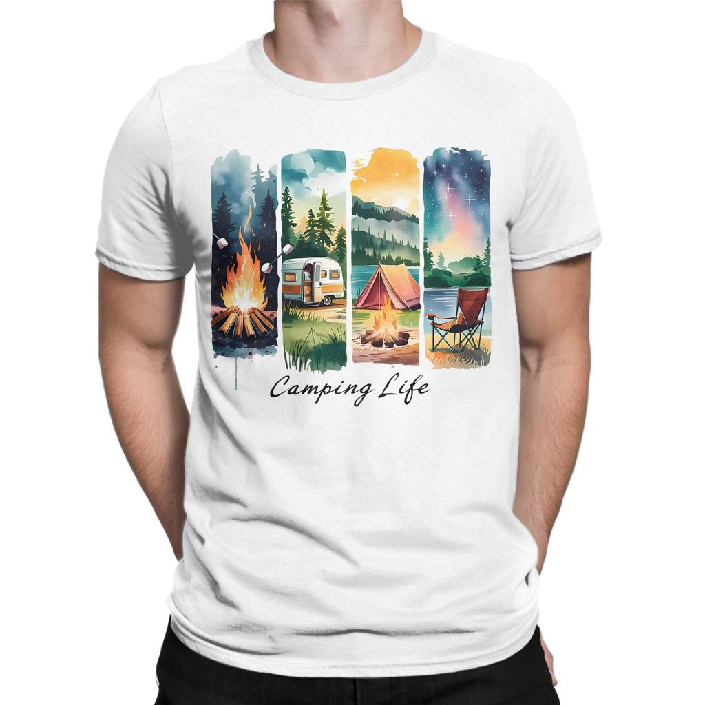 Camping Is My Therapy TShirt RV Campfire Graphic Tee for Outdoorsy People Relaxation  Nature Getaways T Shirts