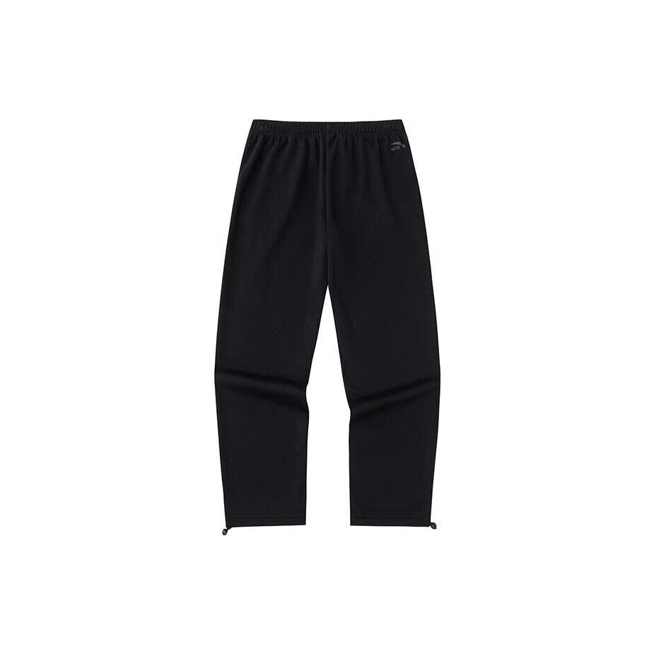 Anta Lifestyle Series Fleece Lined Warm Thick Loose Casual Knitted Sports Pants Women pants Black 962348310-4