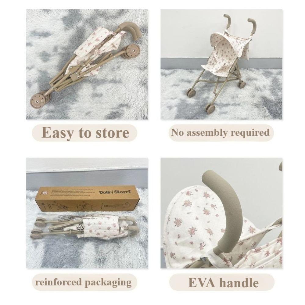 Dolls To Play Baby Doll Stroller Toy for Girls with Canopy Storage Bag Pretend Play Foldable Christmas Gifts for Kids Toddlers