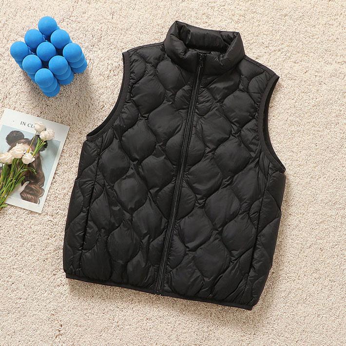 Thin and light hooded stand-up collar rhombus down jacket women's winter fashion warm white duck down casual top tide