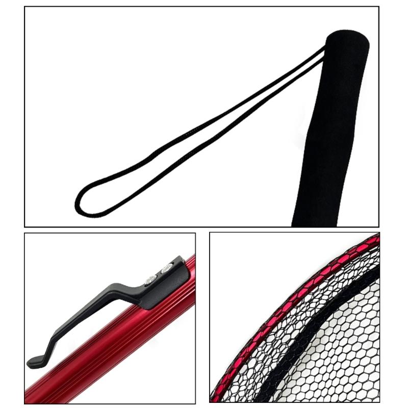 Aluminum Alloys Telescoping Landing Net NonSlip Folding Fishing Net  Collapsible Fishing Net  for Kids Adults