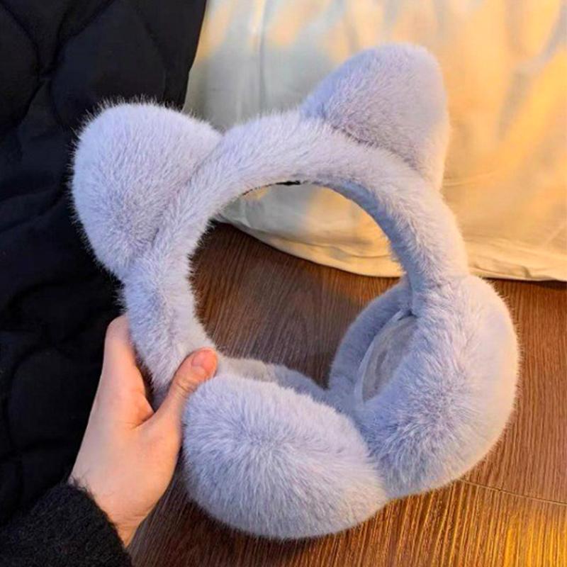 Women Faux Fur Ear Protection Soft Foldable Retractable Plush Outdoor Windproof Winter Ear Warmers Warm Multiple Options Available