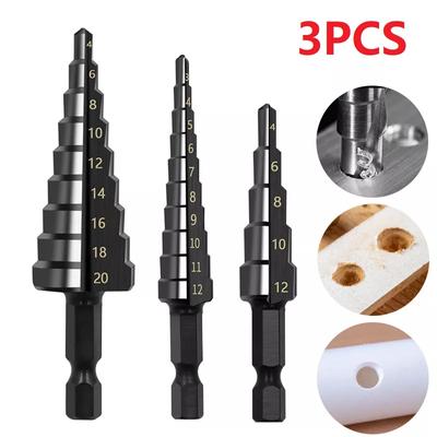 3ks 3-12mm 4-12mm 4-20mm HSS sada vrtáků s rovnou drážkou Sada vrtáků s titanovým povlakem do dřeva a kovových otvorů Sada jádrových vrtáků