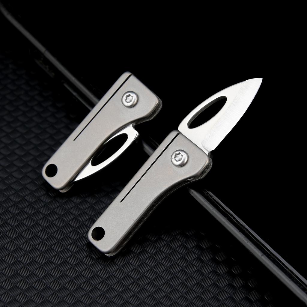 7Cr Steel Sharp Mini Folding Knife Titanium Alloy Portable Pocket Knife Utility Zipper Knife EDC Emergency Unpacking Tool