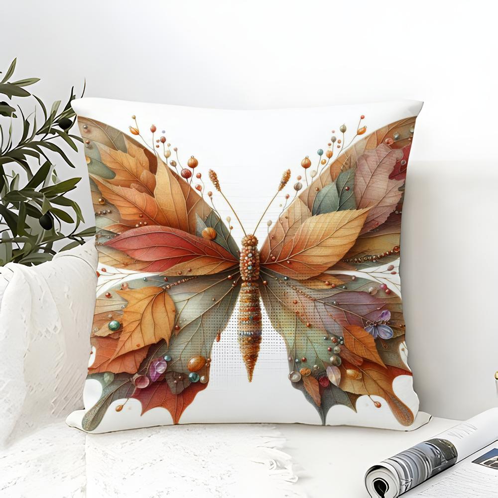Naturally Beautiful and Elegant Butterflies Pillow Case Linen Pillow Case Sofa Home Decor Cushion Cover Cushion Cove