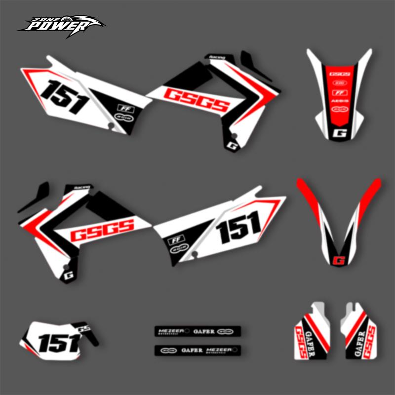 Powerzone For GASGAS Custom Graphics Background AdDecal Stickers Kits For GASGAS GAS GAS EC 2007 2008 2009