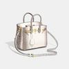 25cm Mode Klassisches Krokodilmuster Birkin Bag Luxus Damen Große Kapazität Tote Schulter Umhängetasche Mittel Weiches PU-Material Schnallenverschluss