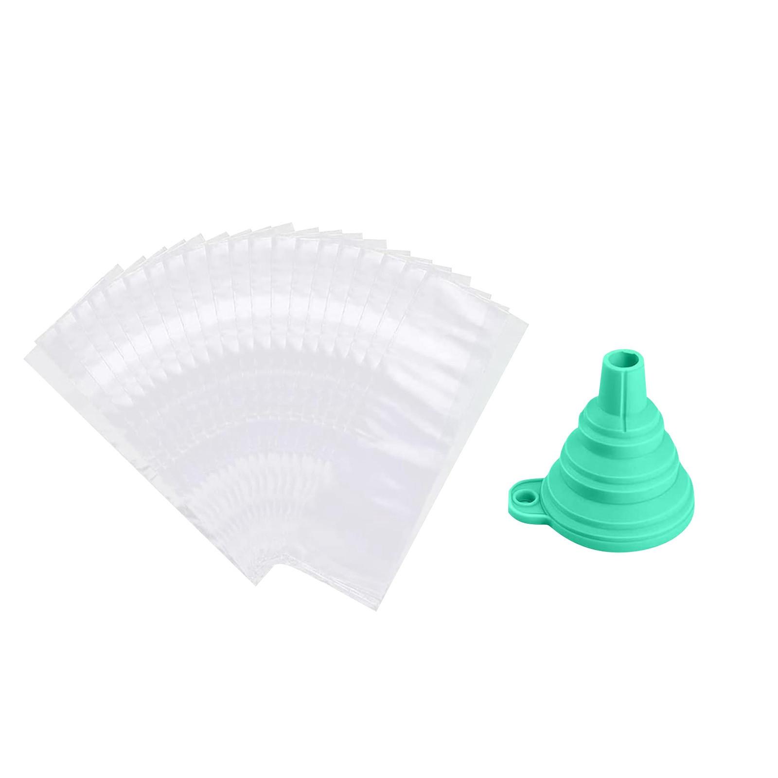 

100 шт. пакетов для замороженного льда с силиконовой воронкой, 3x10 дюймов одноразовые пакеты для мороженого для болис, йогурта и домашнего мороженого One Size