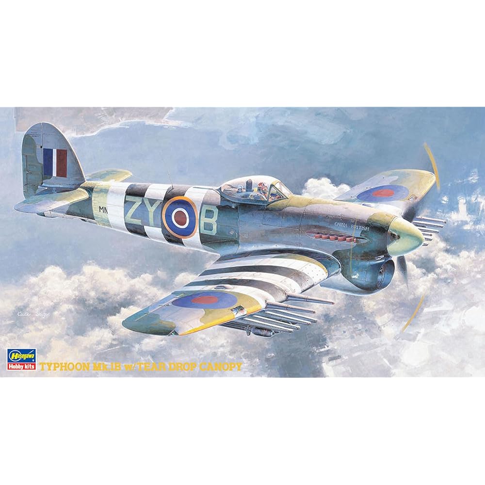Hasegawa 1/48 RAF Typhoon Mk.IB Water Drop Windproof Plastic Model JT60