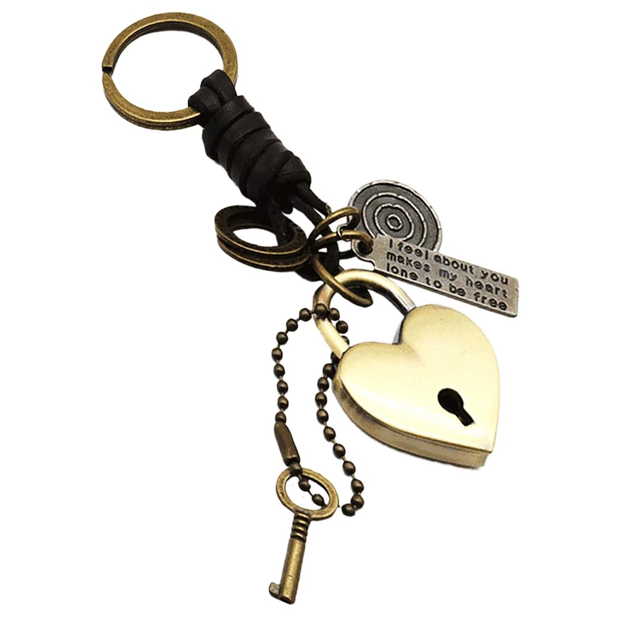 Белый клык AZ100 (Сердце) Стильный брелок, кольцо для ключей, ретро-шарм в форме сердца, женский