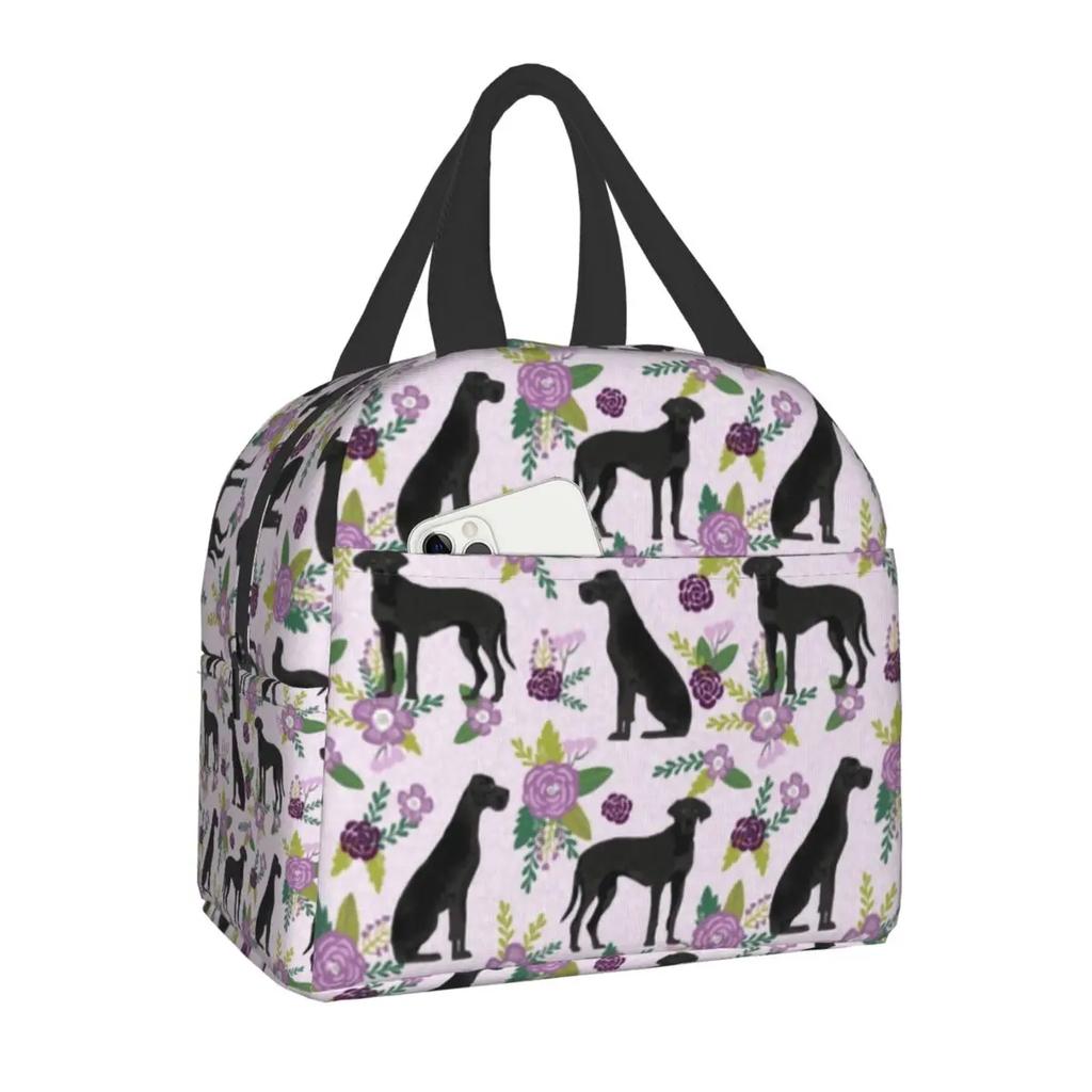 Chihuahuas Valentines Thermal Insulated Lunch Bags Women Cute Dog Puppy Portable Lunch Tote for Work School Travel Food Box