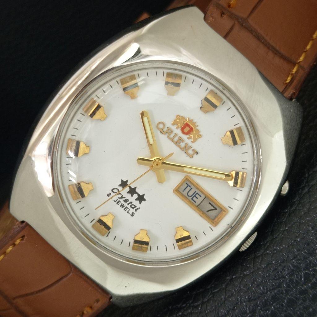 

АВТОМАТИЧЕСКИЕ 46941 ВИНТАЖНЫЕ ORIENT CRYSTAL ЯПОНИЯ МУЖСКИЕ ЧАСЫ С БЕЛЫМ ЦИФЕРБЛАТОМ a704867-1