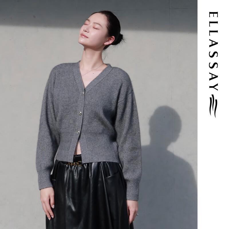 ELLASSAY Women's V-Neck Knit Cardigan