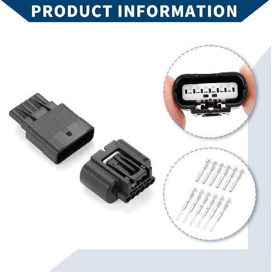 Accelerator Pedal Sensor Connector Plug for Honda/Inner Male Female Wire Terminal Connector/Waterproof Plastic 0.6mm Series / 1 Set Black 6 Pin