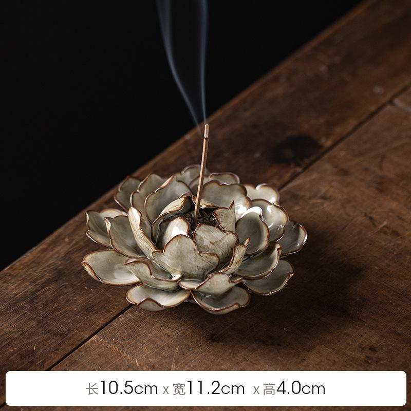 Handcraft Ceramic Incense holder Floral Caly incense burner Neutral Home Decor Flower Incense Holder
