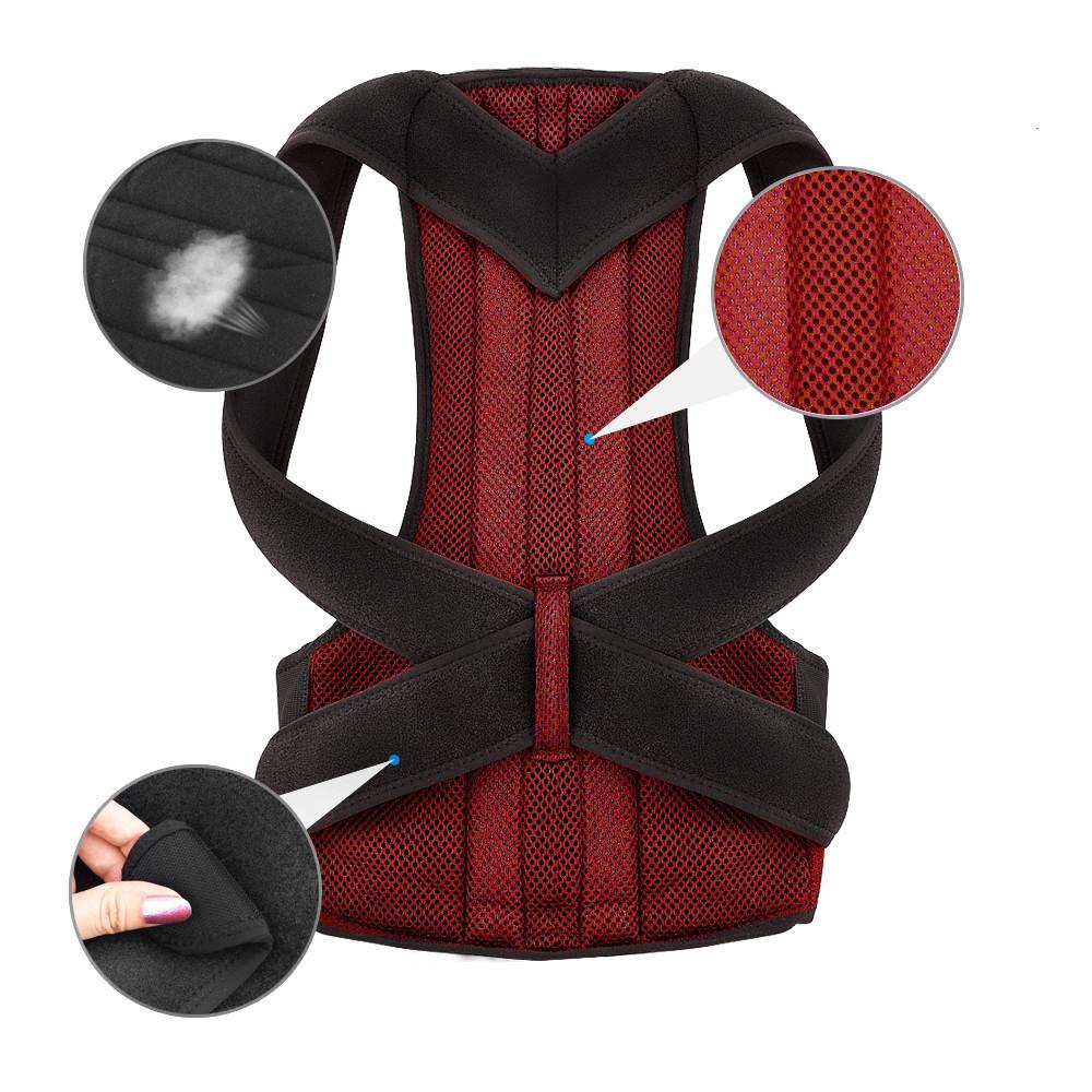 Reinforced Lumbar Column Posture Corrector Vest  Adjustable Back Support Strap Shoulder Spine Brace Neck Stretcher Trainer
