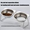 Elevated Cats Bowl Set Nonslip Base Stainless Steel Pet Double Bowl Feeders For Dry and Wet Food Home Feeding Solution