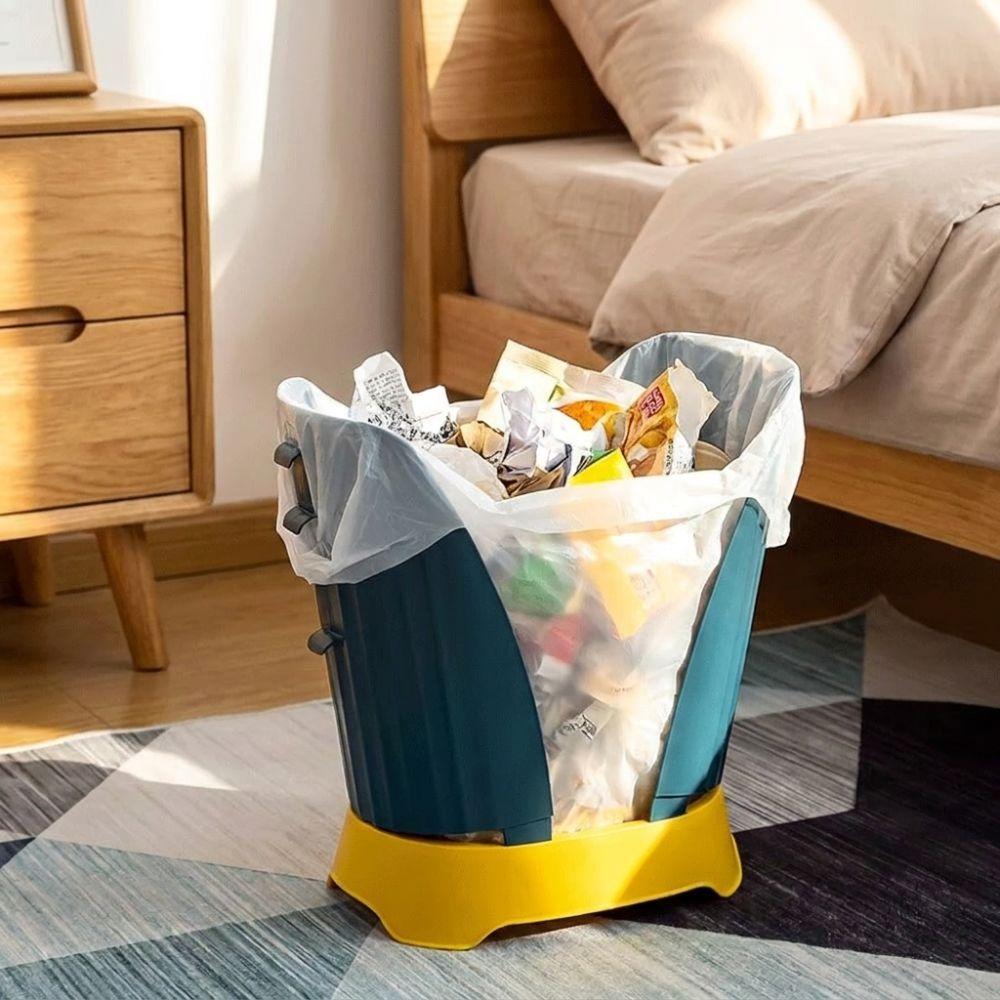 Large Capacity Adjustable Garbage Bin Space Saving Collapsible Waste Basket Bedroom