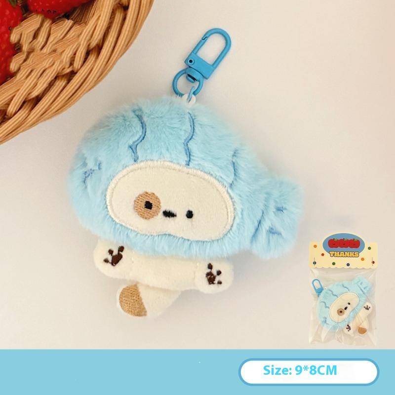 

Cute Plush Headgear Kitten Dog Pendant Keychain Kawaii Stuffed Doll Toys Animal Backpack Hangings Decoration Accessories Gifts