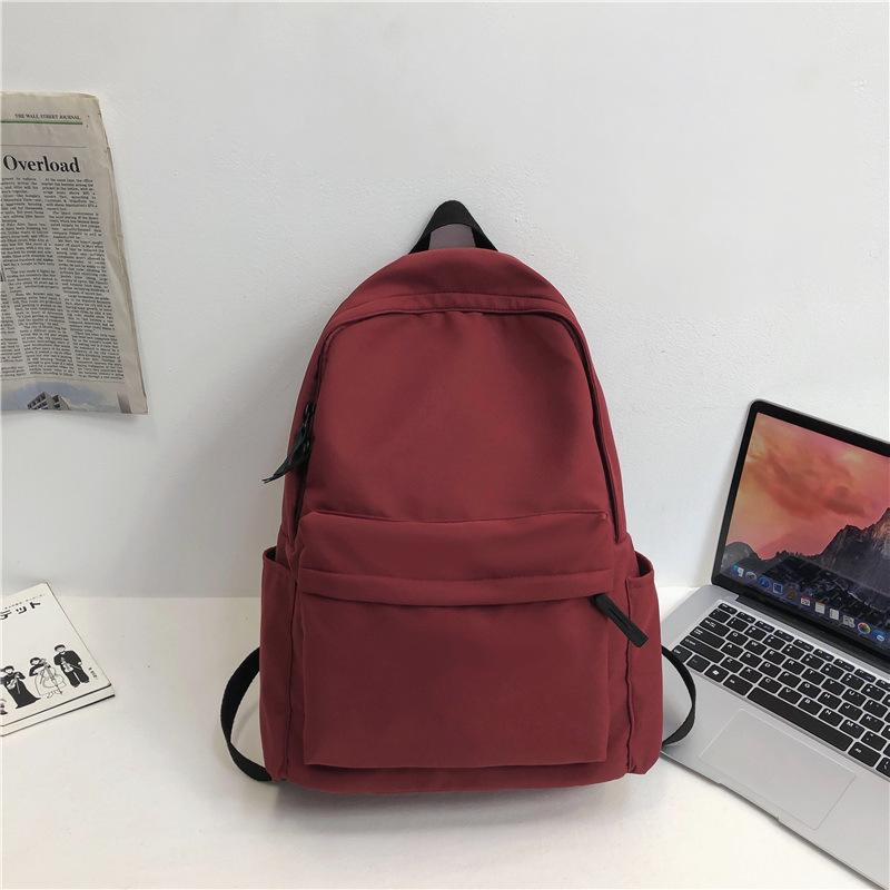 Schoolbag Wholesale New Student Schoolbag Male Korean Version Harajuku Monochrome Backpack Female Fashion Ins Tide Large Capacity Backpack