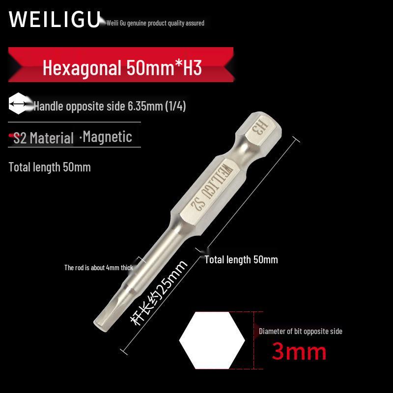 Electroplated Anti-Rust Hex Bit Set, S2 Steel, Extended Pneumatic Air Driver, Hex Socket Screwdriver.