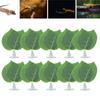 10pcs Simulation Green Leaves for Aquarium Fish Tank Reptile Feeder Box Decoration