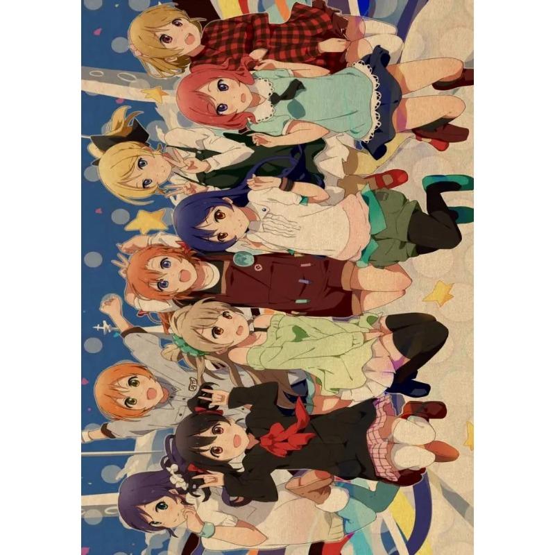Love Live School Idol Project Anime Posters Retro Poster Home Decor Wall Art Canvas Painting Photos for Children's Room Decor