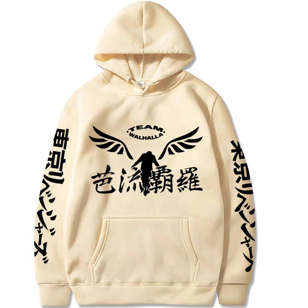 Anime Gambar Valhalla Logo Printed Pullover Unisex Fashion Cosplay Sportswear Streetwear Tokyo Revengers Anime Hoodie