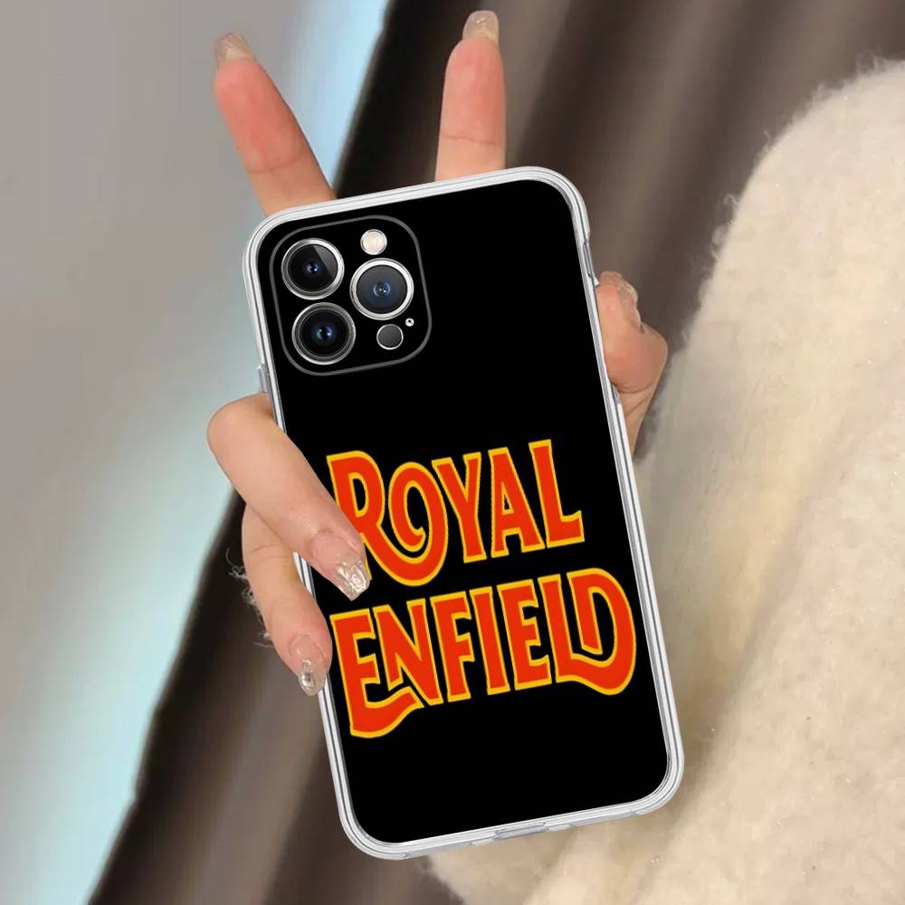 R-ROYALS E-ENFIELDS Logo Pour Étui de Téléphone IPhone 17 16 15 14 13 12 11 Pro Max Plus Silicone Haut de Gamme
