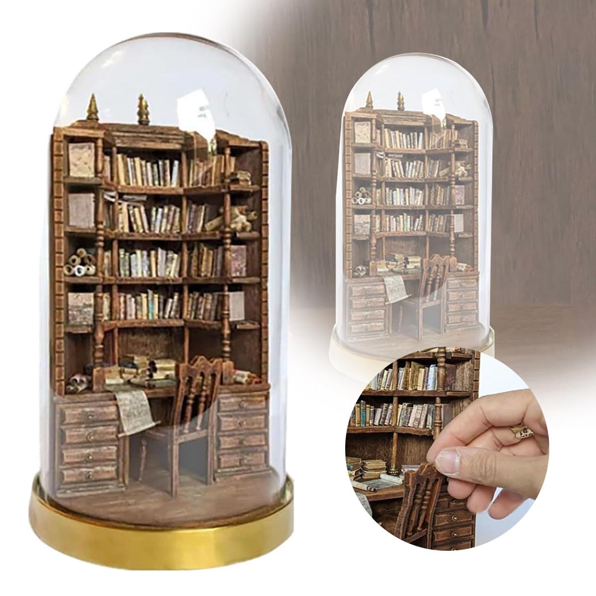 

Миниатюрная книжная полка PDTO, деревянная книжная полка с мини-книгой, миниатюрное украшение библиотеки