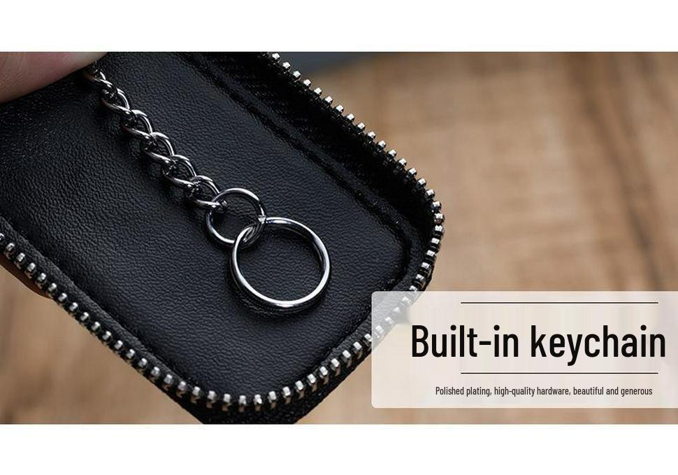 Universal Leather Key Holder: Car Keyring & Protective Mini Waist Hanger for Men & Women