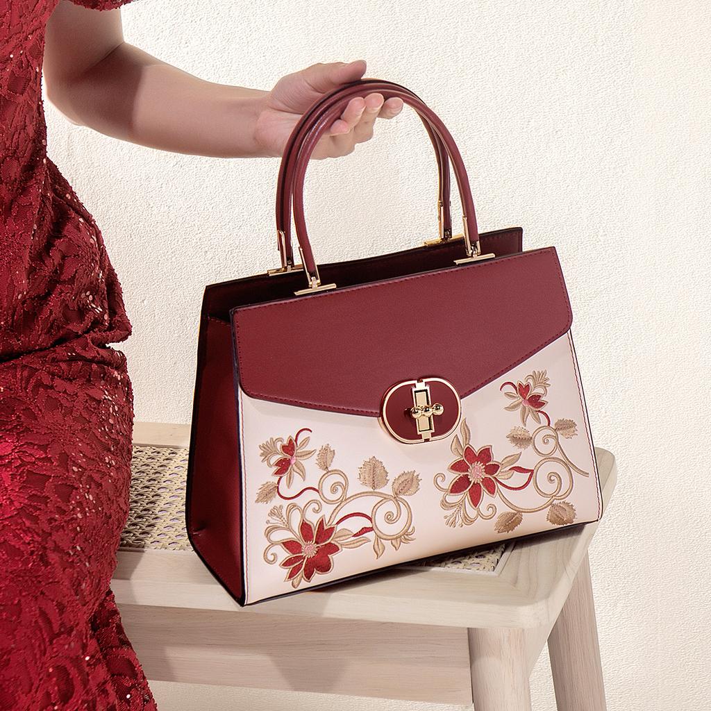 Mother'S Day Gift For Mother, Large-Capacity Handbag, Lady'S Mother Bag, Atmospheric High-End Embroidered Women'S Bag