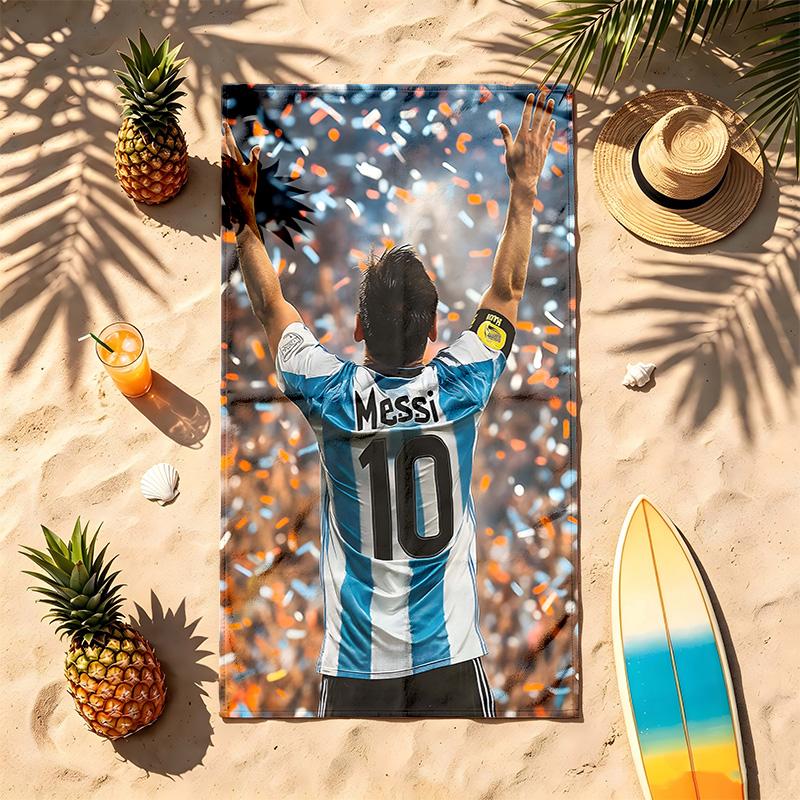MESSI (19) Theme Beach Towel Sand Resistant Soft And Comfortable Suitable For The Pool Camping Yoga And Diving A Travel Essential