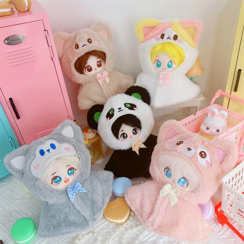10cm Cotton Doll Clothes: Starfish & Normal Body Plush Outfits with Cat, Bear, Shawl, Vest