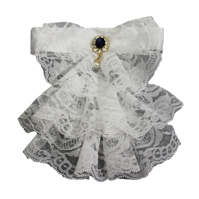 

Victorian Jabot Collar Renaissance Detachable Lace Ruffled Neck Stage Fake Collar Party Halloween Cosplay Costume Accessories белый