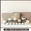 Ceramic Kung Fu tea set, home living room office tea making tea, teapot cover bowl tea cup, complete tea set gift box