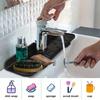 1 Stück Küchenarmatur-Spülbecken-Spritzschutz, Silikon-Wasserhahn-Wasserauffangmatte, Spülbecken-Abtropfpad hinter dem Wasserhahn, graue Gummi-Trocknungsmatte