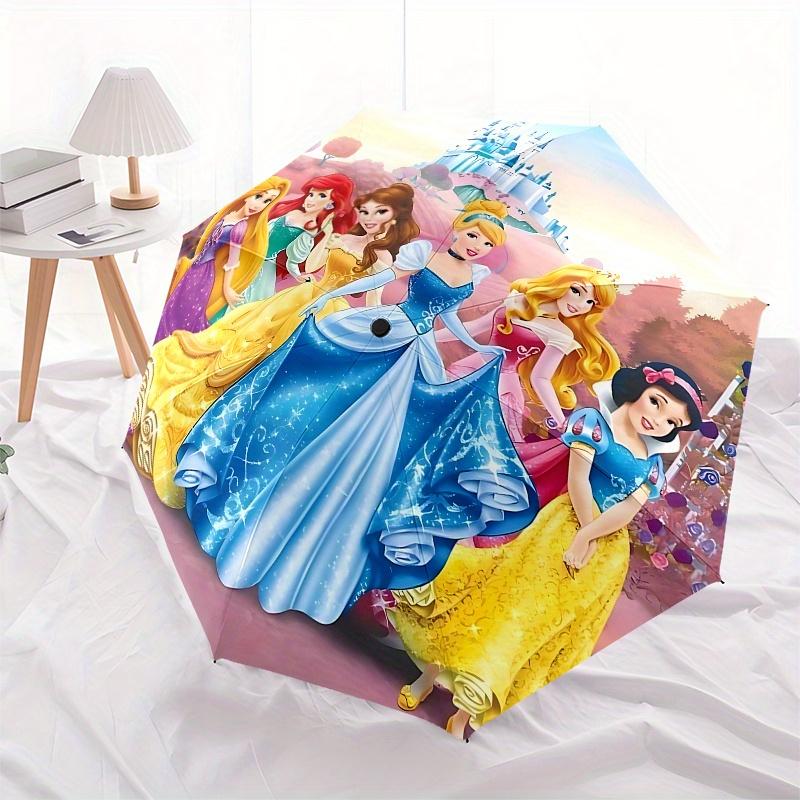 Princesses Castle Automatic Opening and Closing Umbrella, Compact Travel Umbrella, Lightweight and Portable, Suitable for Beach Commuting Bu