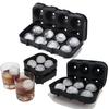 Silicone Ice Ball Mold - Food Grade Round Ice Cube Tray with 4/6/8 Holes for DIY Ice Cubes