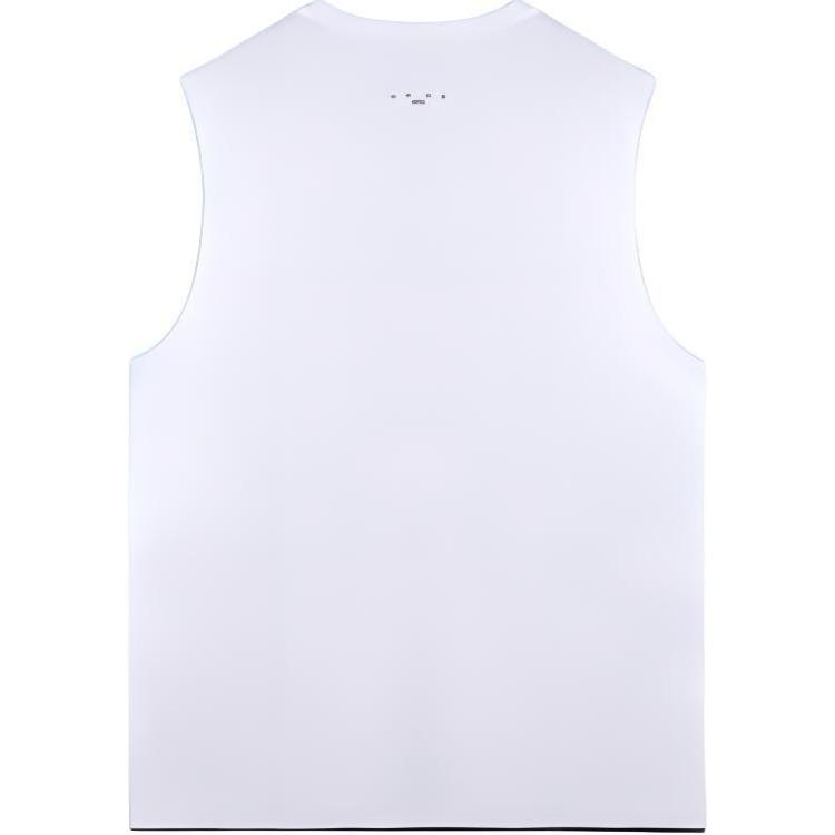 Li-Ning Hladká rychleschnoucí prodyšná sportovní vesta bez rukávů s kulatým výstřihem pro muže topy Bílá YVSU021-1