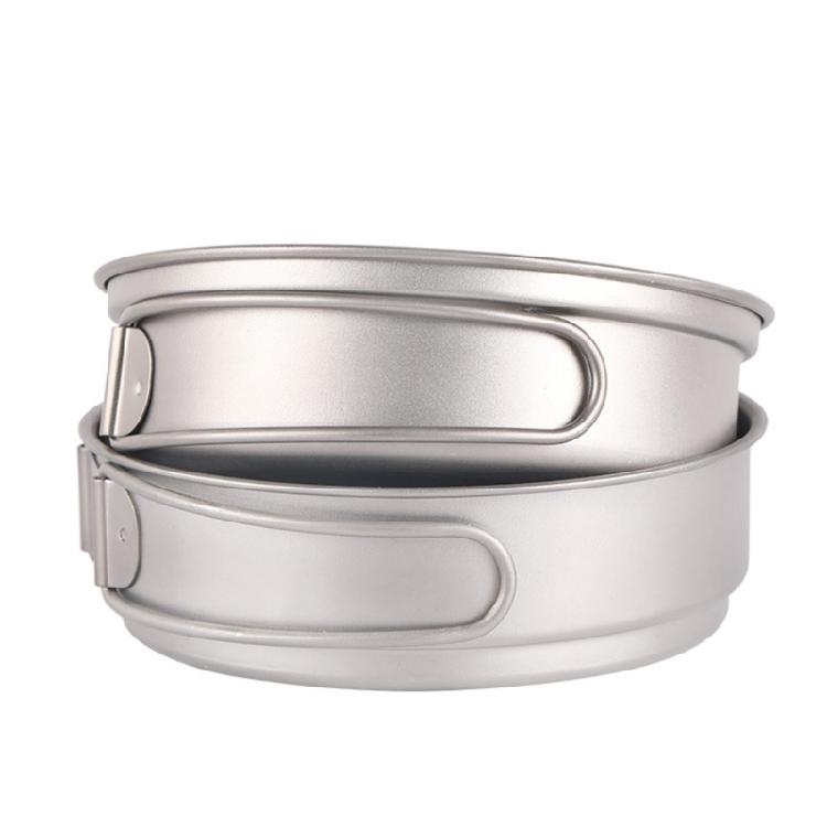 Heavy Type Camping Dish Outdoor Dinnerware Folding Handle Picnics Plate Dish for Backpackers Campers