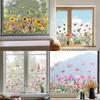 Watercolor Flowers Butterflies Window Stickers Removable for Bedroom Living Room Decoration Wall Decal