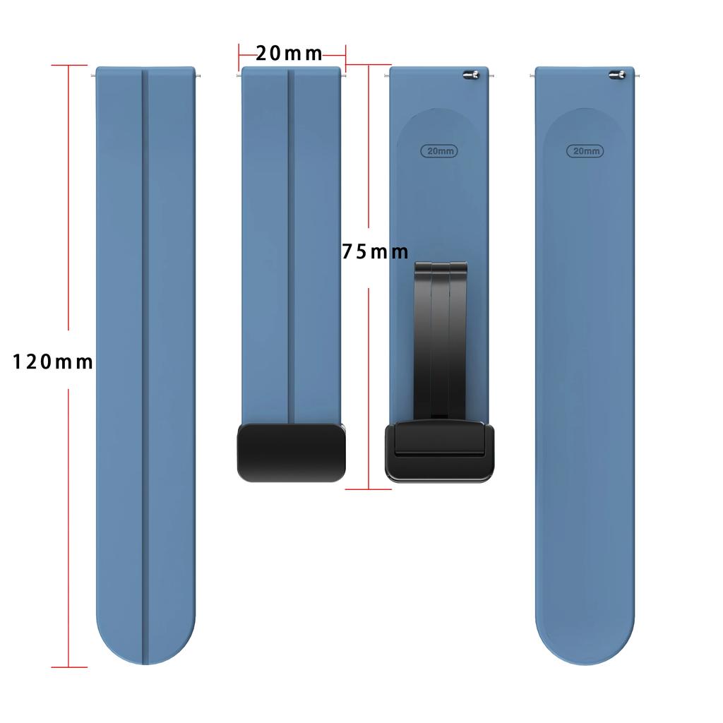 20mm 22mm Strap For Samsung Galaxy watch 4/5 pro/classic/gear s3/active 2 Sport Silicone Magnetic Buckle Huawei GT 2 2e 3 band
