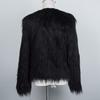 Women's Faux Fur Jacket Warm Plush Round Neck Coat Autumn Winter Long Sleeve Solid Color Furry Coat for Casual Street Wear Shopping