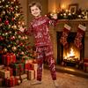 Christmas Print Long Sleeve and Pants Family Matching Loungewear Set for Adults and Kids